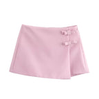 Pink White Mini Skirt For Women Summer Shorts
