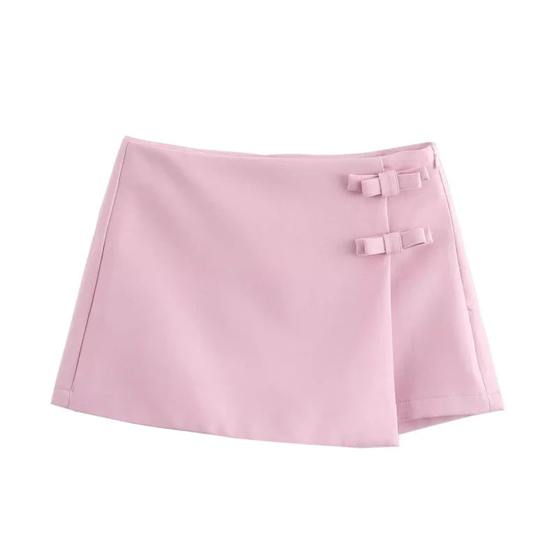 Pink White Mini Skirt For Women Summer Shorts