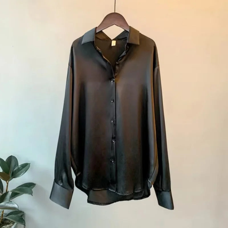 Vintage Blouse Women White Tops Lady Long Sleeves