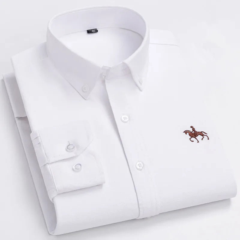 Mens Leisure Embroidered Horse Shirts Streetwear