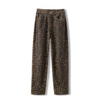 Leopard Print Jeans for Women Wide Leg Baggy Jeans