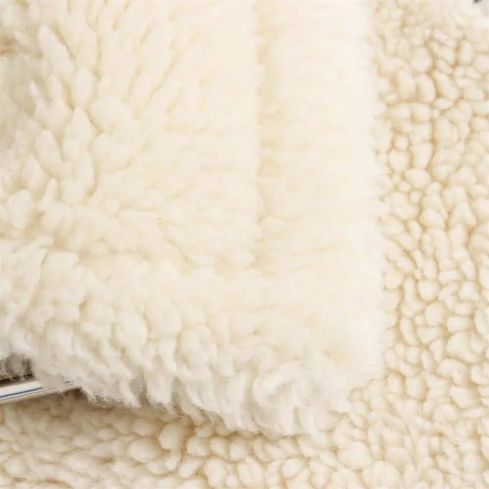 New Women's European and American Style Artificial Fur Effect Motorcycle Jacket Coat