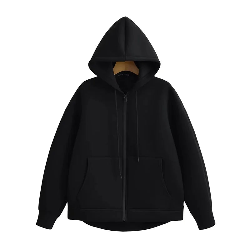 New Women's Zipper Hoodie Outerwear Top