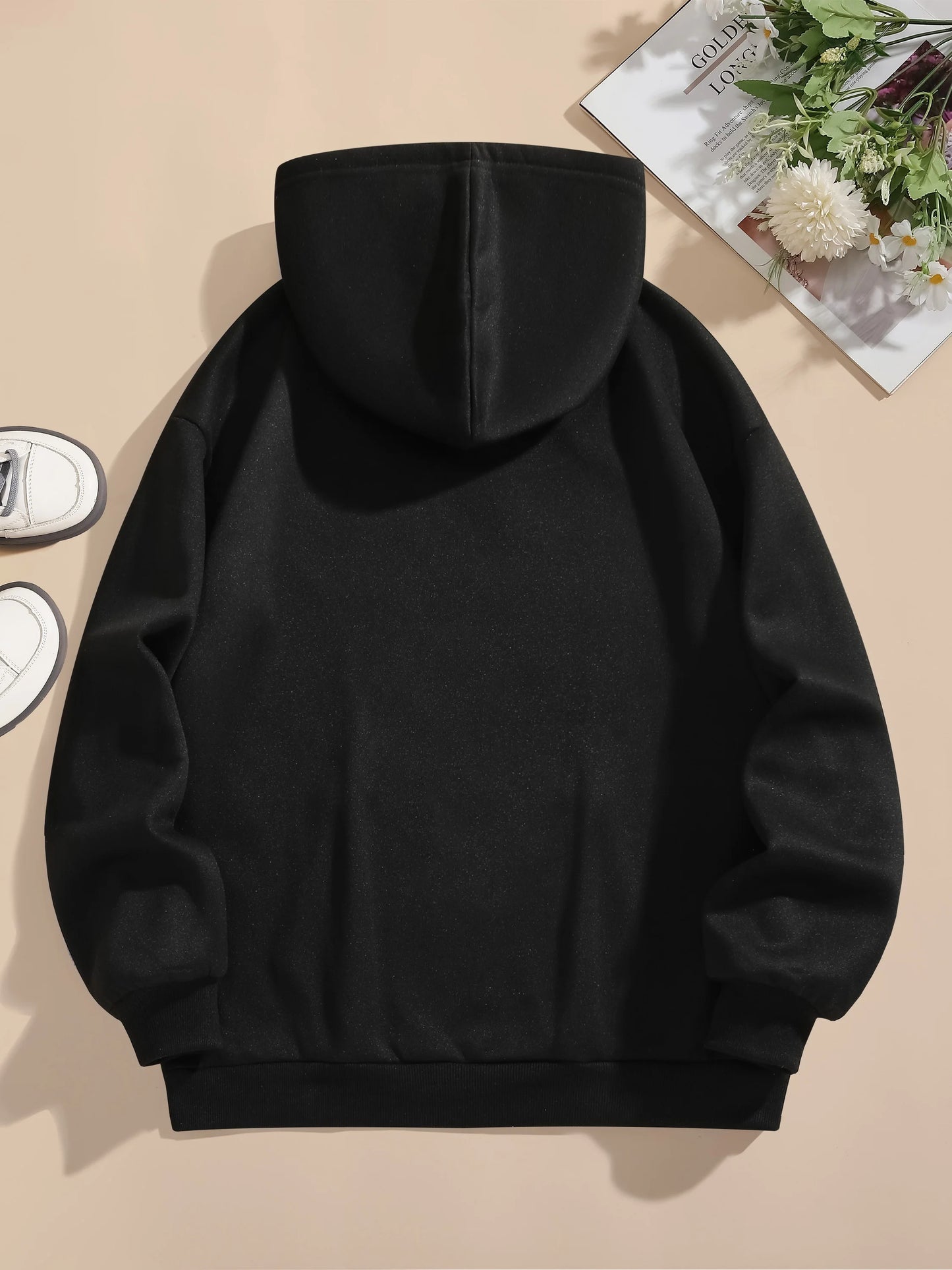 Letter Print Hoodie Casual Hooded Sweatshirt For Winter & Fall, Women's Clothing