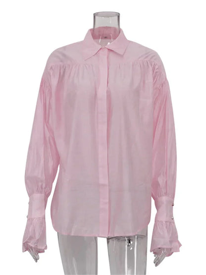 Women's Long Sleeve Patchwork Blouse Top Streetwear Top