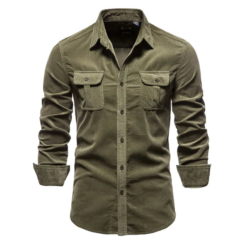 New Single Breasted 100% Cotton Men's Shirt Casual Fashion