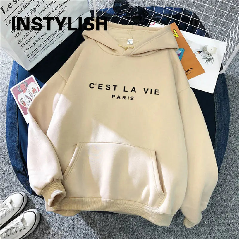 Women Casual Print Loose Hoodies Streetwear
