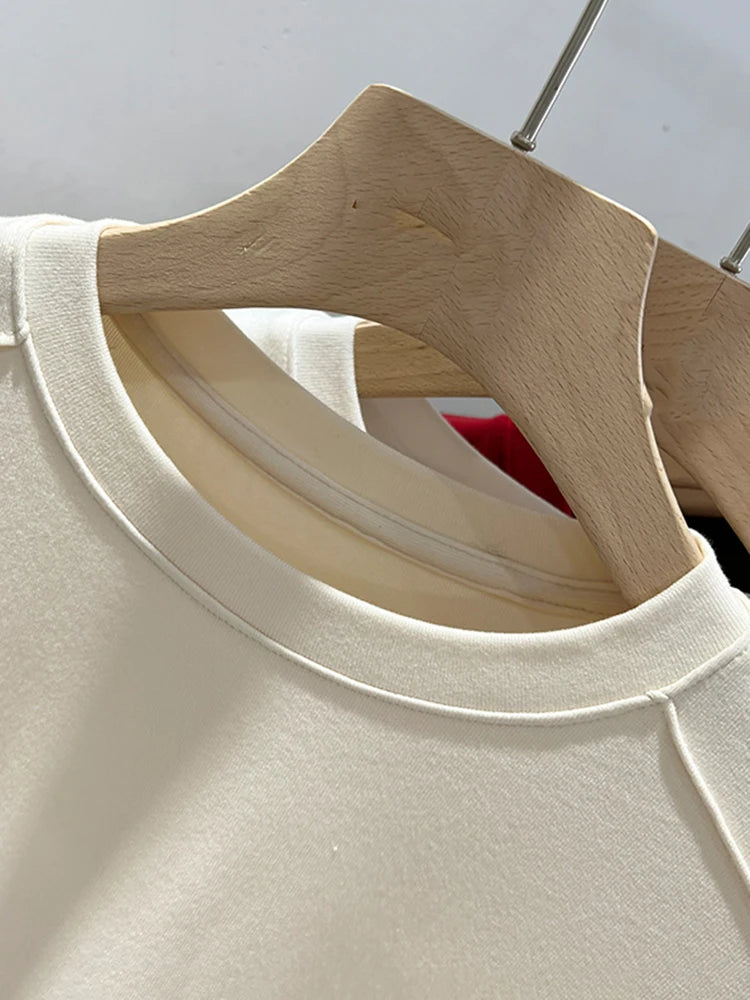 White T-shirt Cotton female short-sleeved