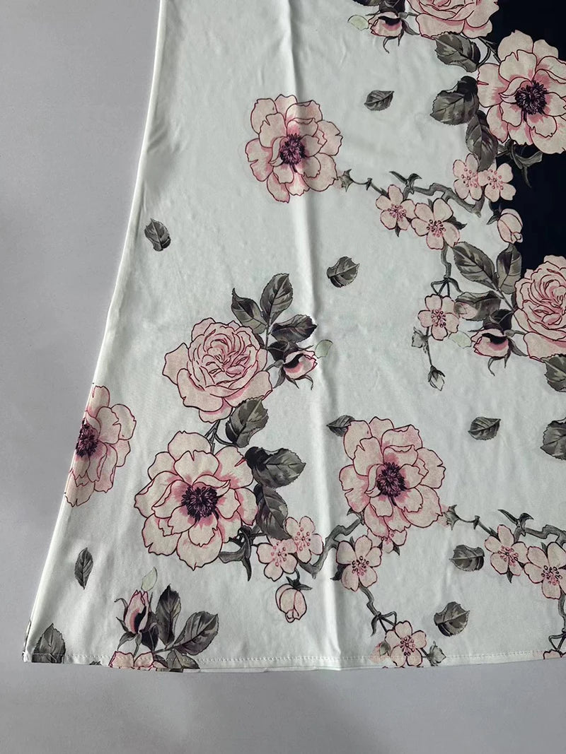 Women's New Dress V-neck Sleeveless Sexy Printed Large Dress