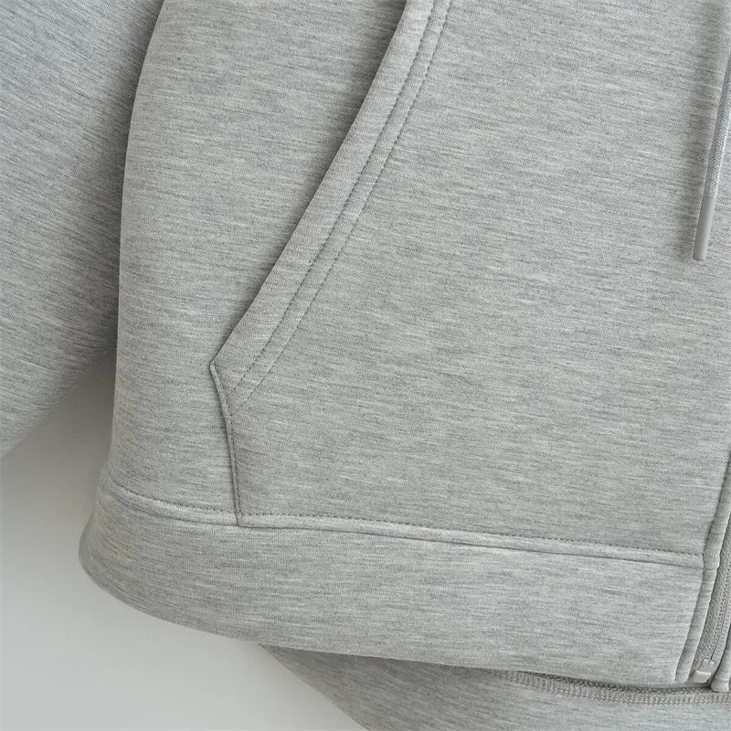 New Women's Zipper Hoodie Outerwear Top