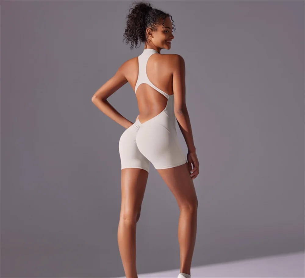 sports back jumpsuit yoga suit tight fitting running fitness suit