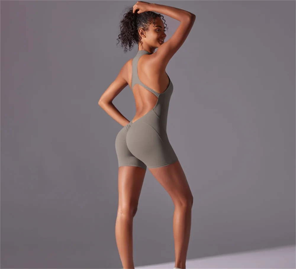 sports back jumpsuit yoga suit tight fitting running fitness suit