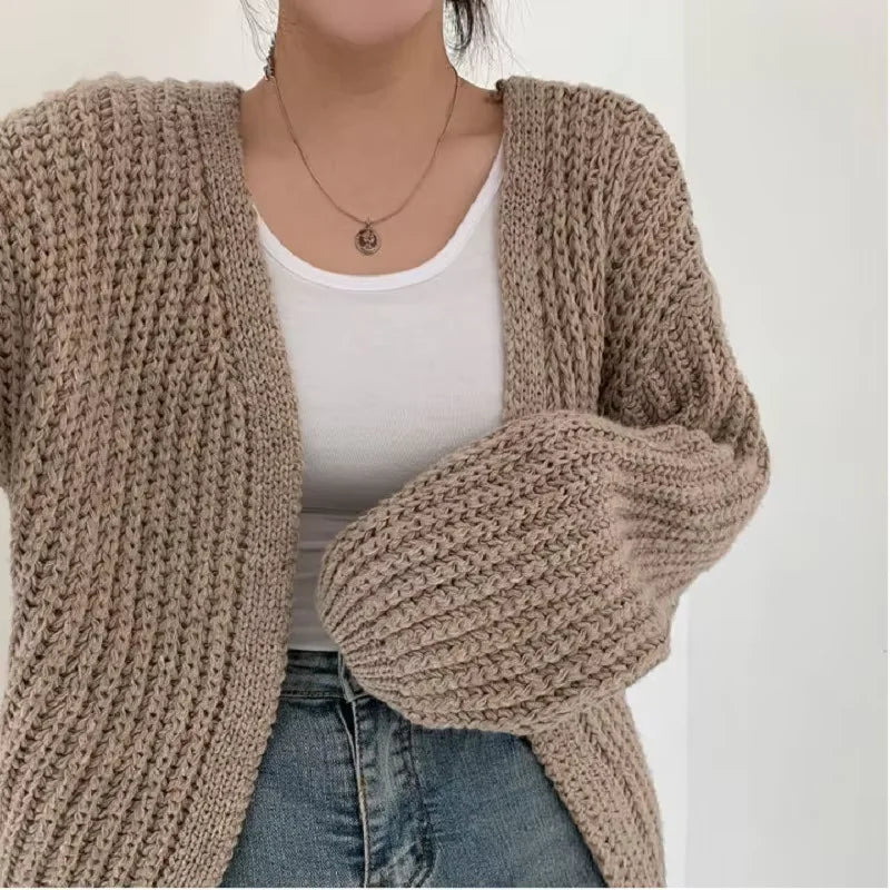 Women Cardigan Sweater Casual Korean Fall Streetwear Tops