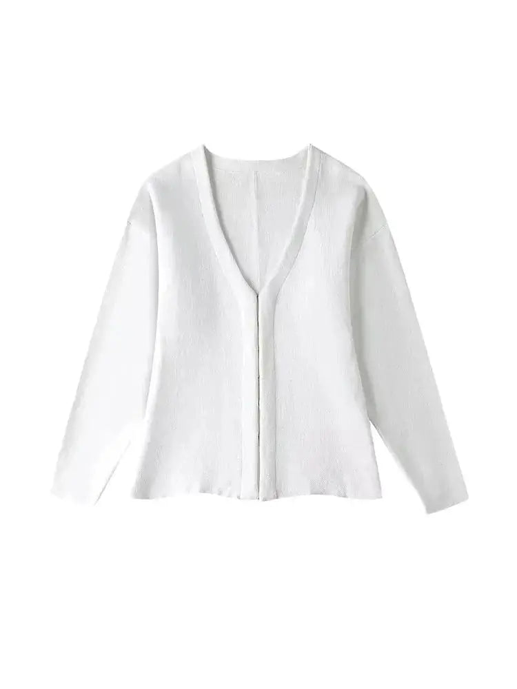 Women's Front Hook Fitted Knit Cardigan Sweater