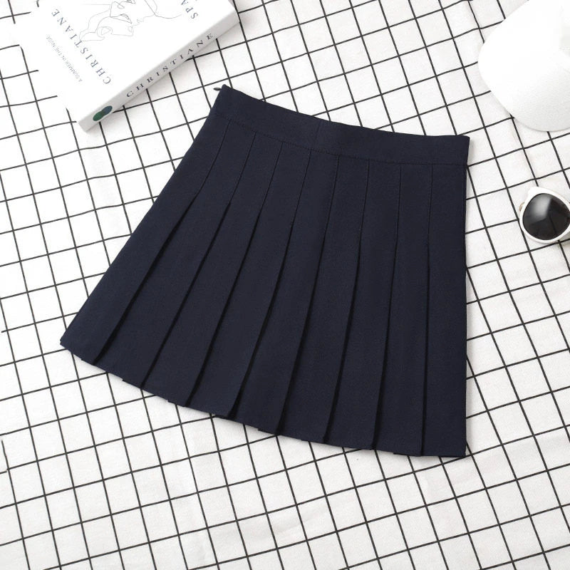 Women's High Waist Skirt For School Girl Uniform