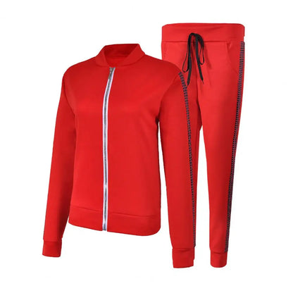 Women Tracksuit Sweatshirt Drawstring Pants Suit for Gym