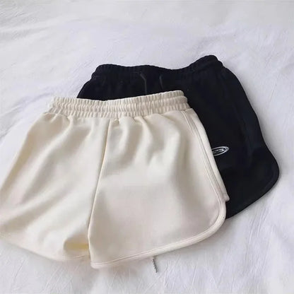 Women Casual Loose Drawstring Sports Shorts Elastic High Waist