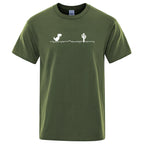 Mens T-shirts Printed Dinosaur Cactus Cotton T-shirt