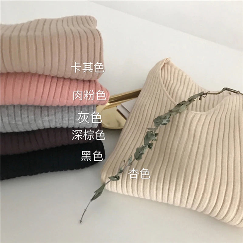 Neck Sweater Knitted Fashion Tops For Women Pullover
