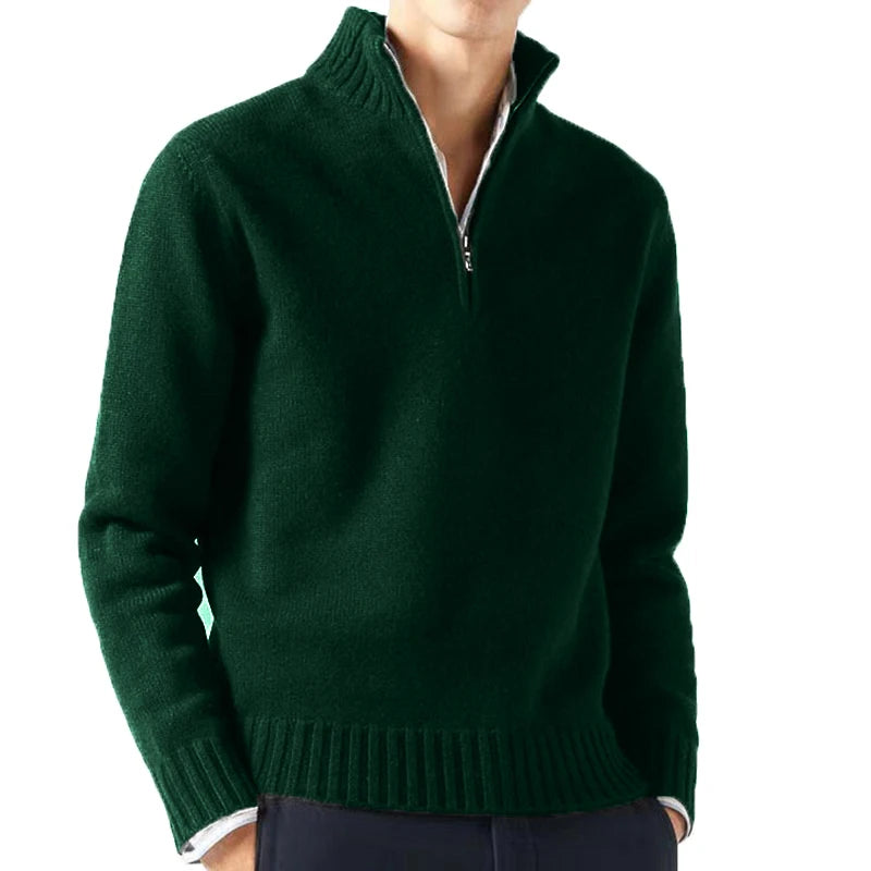 Men Sweaters Knitwear Pullovers Solid Color Long Sleeved Sweater Male Casual Daily Warm Coats