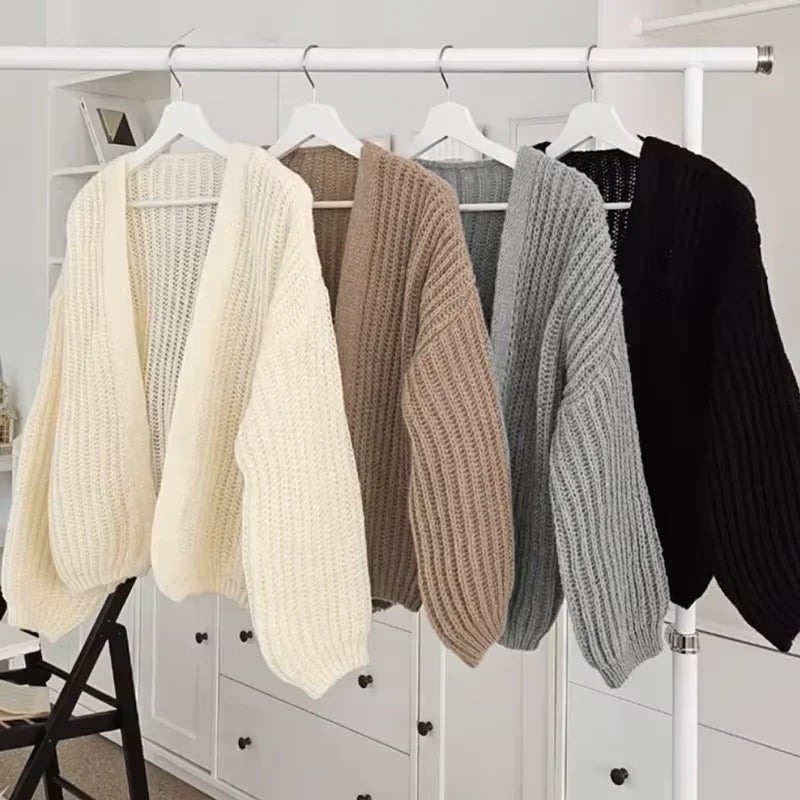 Women Cardigan Sweater Casual Korean Fall Streetwear Tops