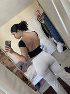 Women's Backless T-shirt Short Top