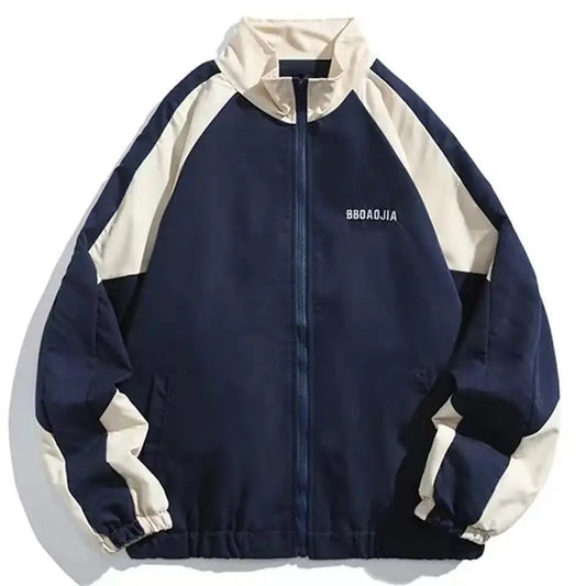 Men Hip Hop Streetwear Coat Zipper Up Jacket