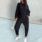 Women's Top Pants Set with Irregular T-shirt