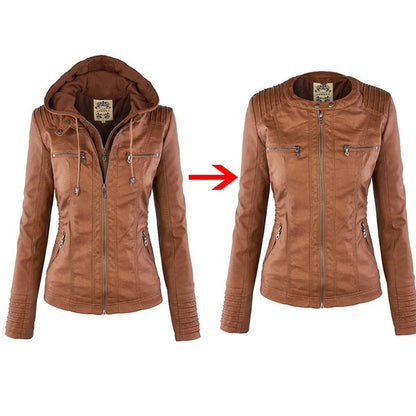 Winter Leather Jacket Women Casual Basic Coats