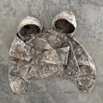 Tracksuit Men New Street Hip Hop Oversized Camo Hoodies