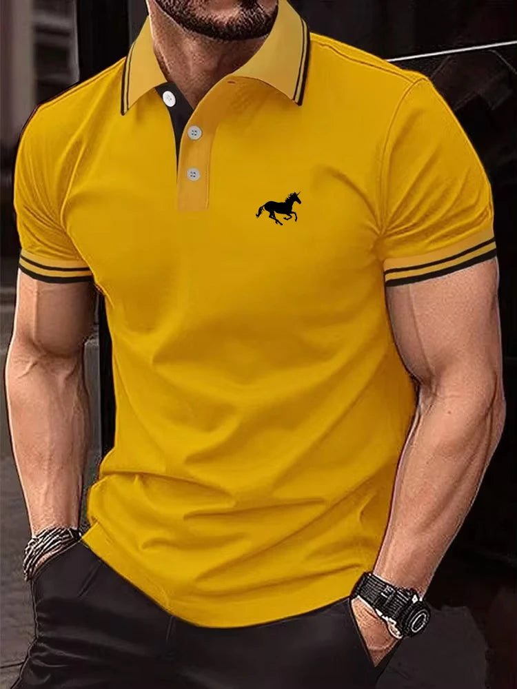 Men's T-shirt Classic Short sleeved Polo Shirt Summer Top