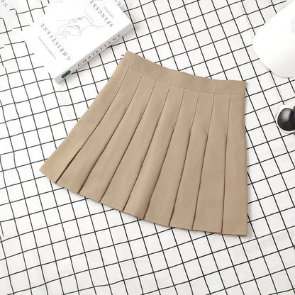 Women's High Waist Skirt For School Girl Uniform