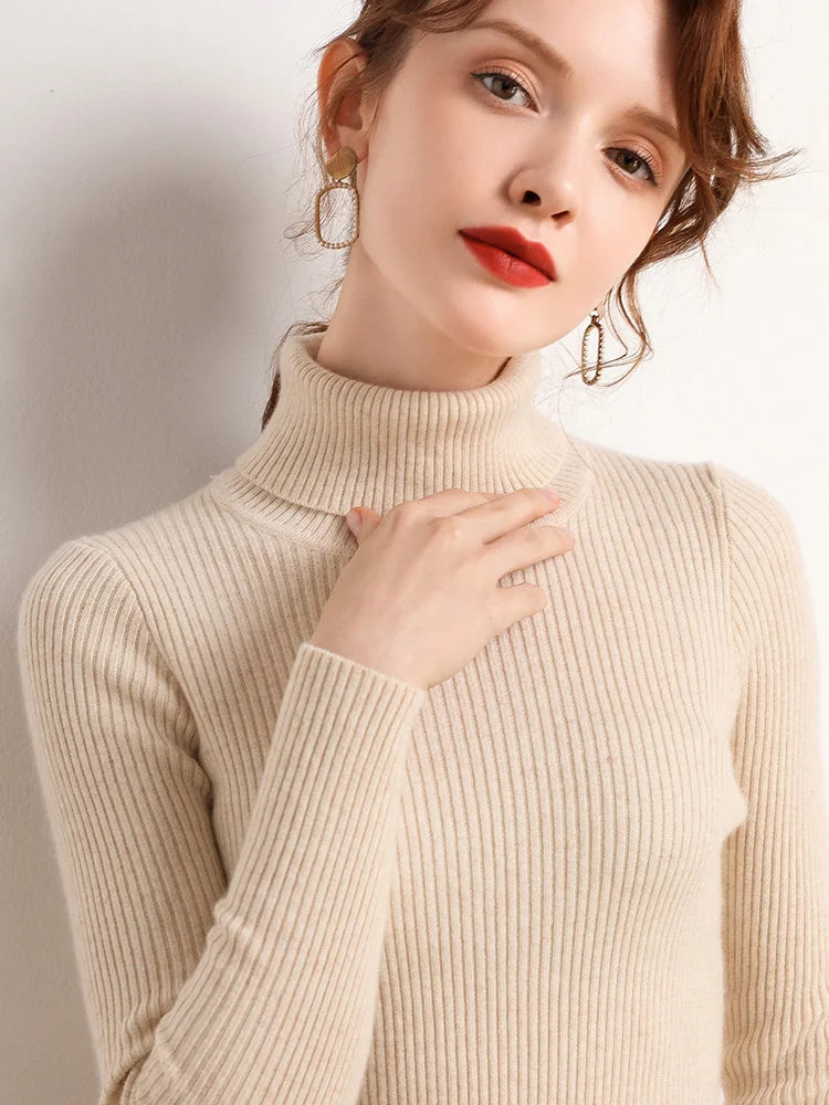 Women Sweater Knitted Soft Pullovers Cashmere
