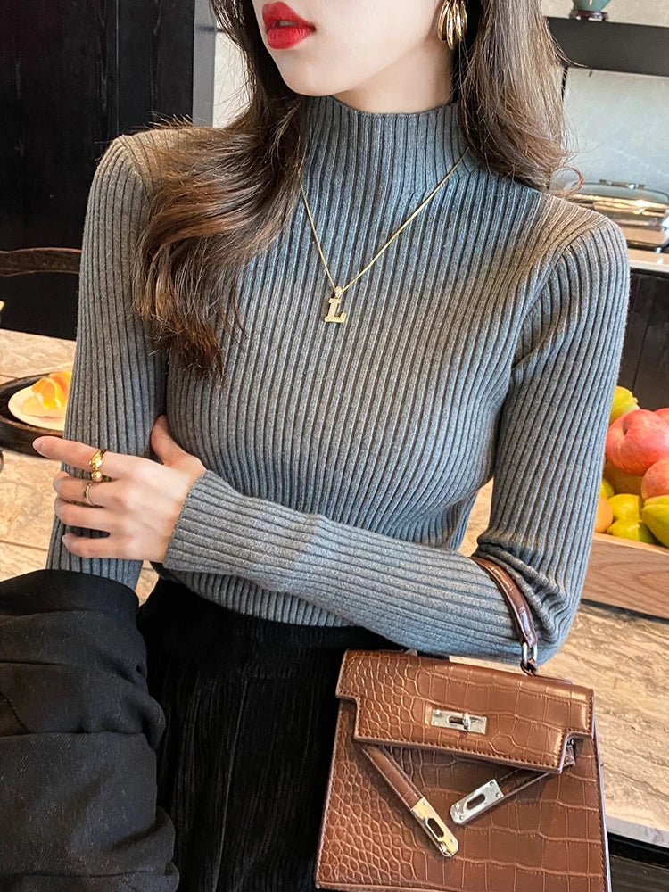 Women Sweater Long Sleeve Casual Slim Pullover