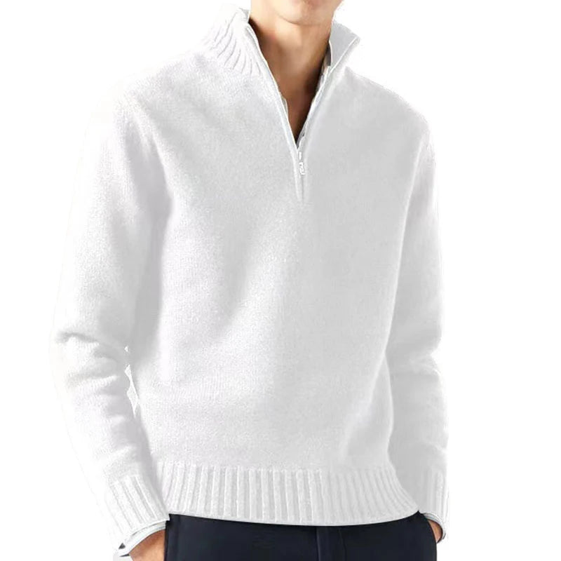 Men Sweaters Knitwear Pullovers Solid Color Long Sleeved Sweater Male Casual Daily Warm Coats