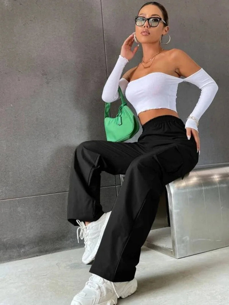 Fashion Women Baggy Joggers Cargo Pant Trousers
