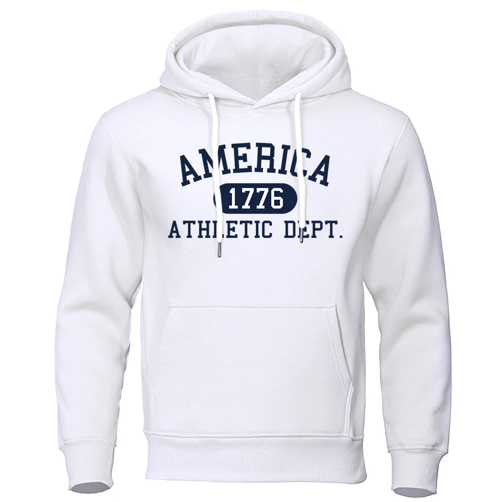 Athletic Dept Letter Print Mens Hoodies