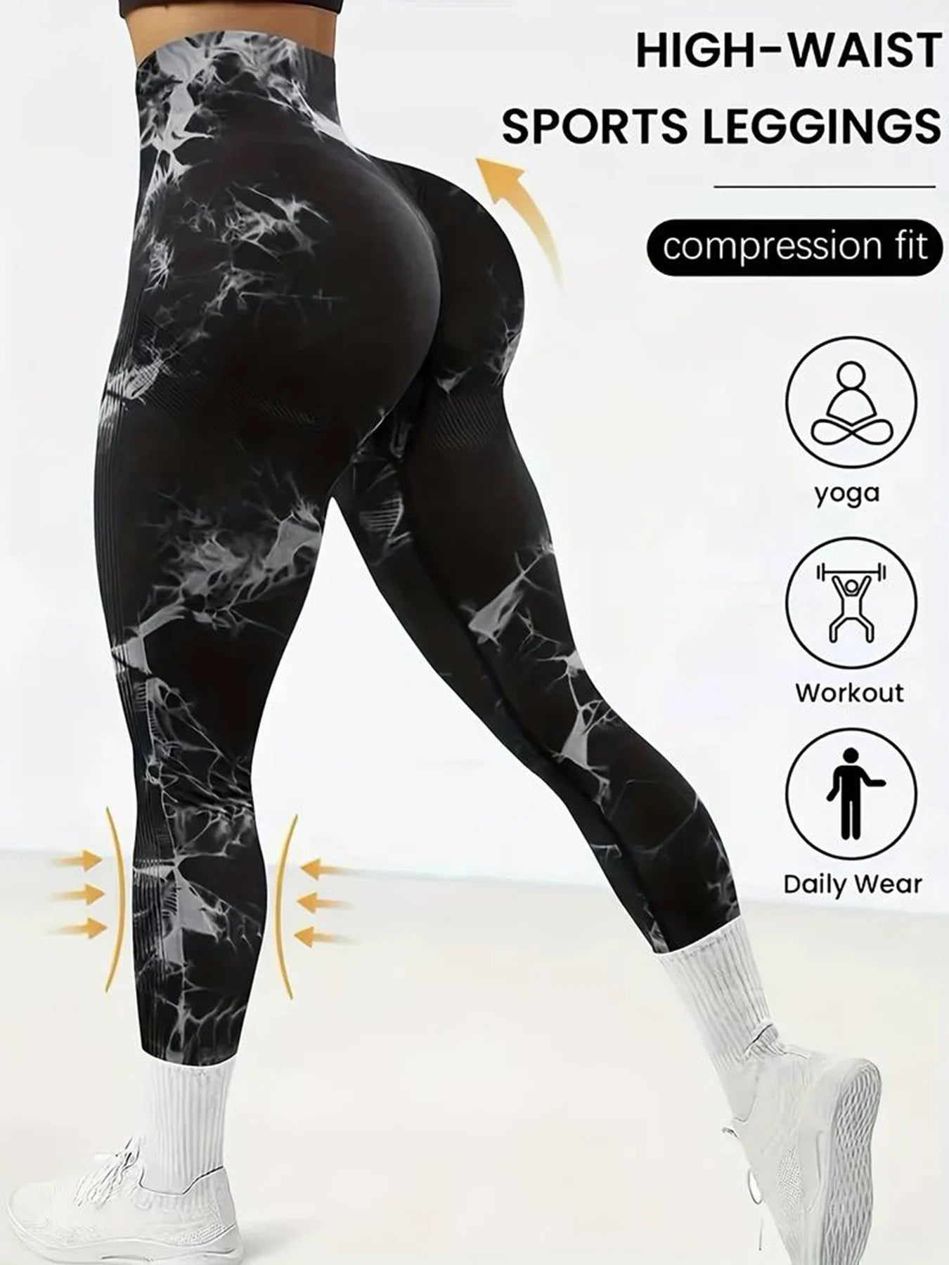 Gym Leggings Tie-Dye Yoga Pants for Women's