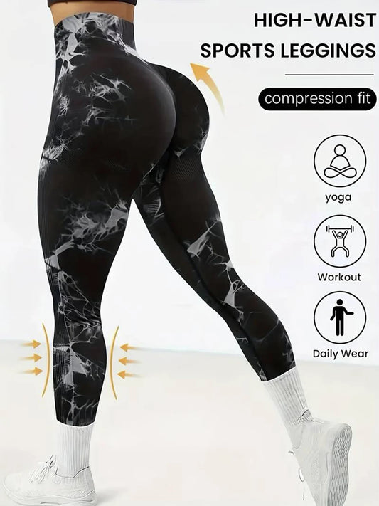 Gym Leggings Tie-Dye Yoga Pants Women's