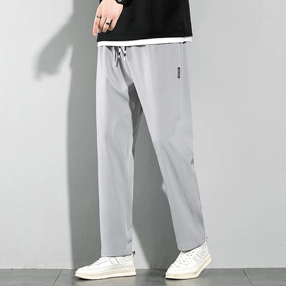 Men's New Black Gray Straight Leg Sweatpants