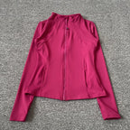 Jacket For Women Slim-Fit Zipper Yoga Wear Long Sleeve Breathable Running