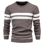 Men's Sweater O-neck Patchwork Long Sleeve Warm Slim Sweaters