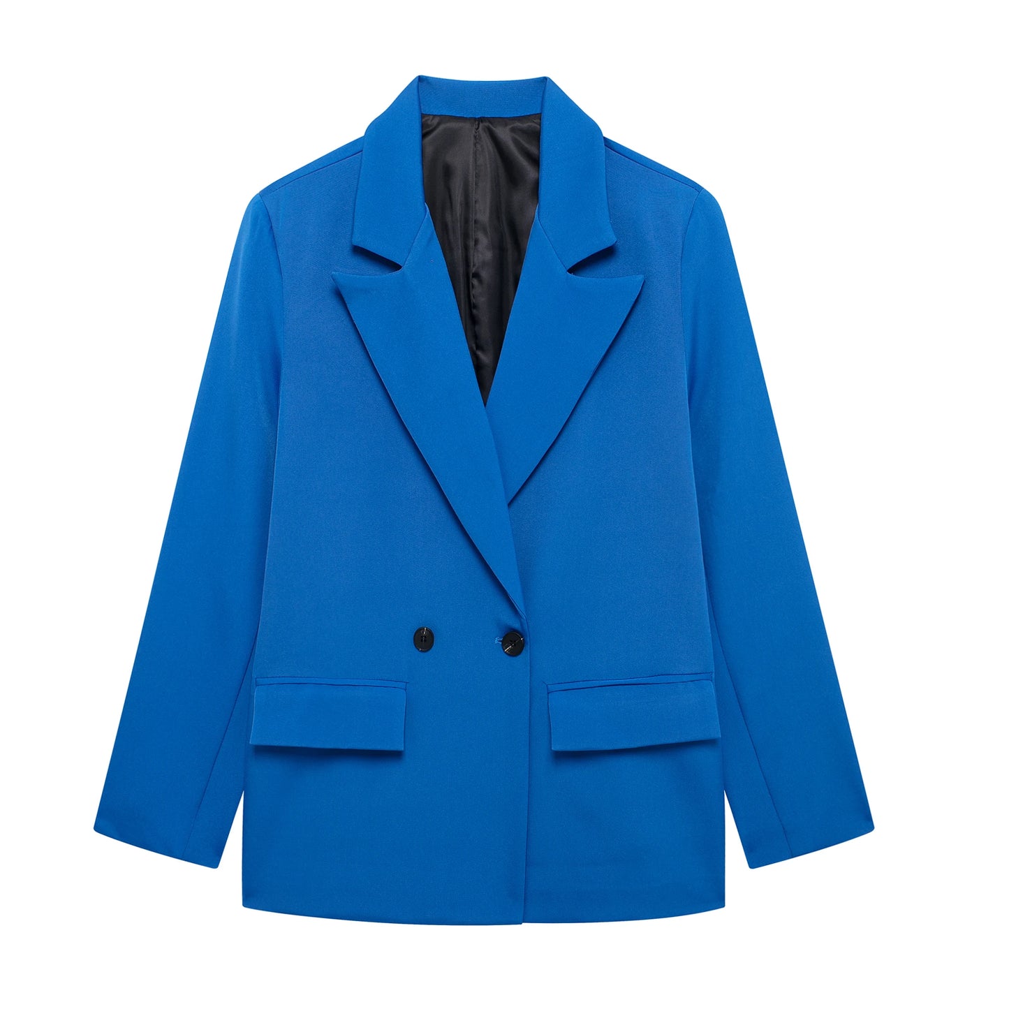New Women's Solid Color Double breasted Loose Suit Coat for Women