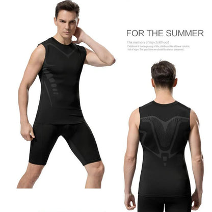 Sports Vest Men's Running Short-sleeved Quick-drying Sleeveless Ice Silk T-shirt