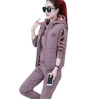Women's Waistcoat Set Letter Embroidery Hooded Drawstring Elastic Cuff Soft for Fall