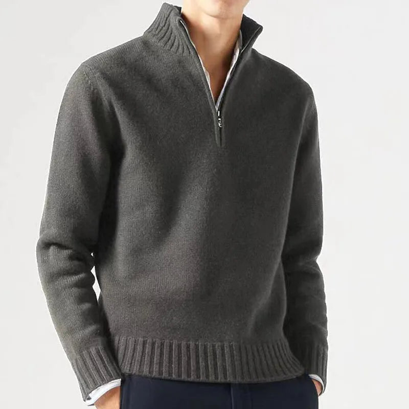Men Sweaters Knitwear Pullovers Solid Color Long Sleeved Sweater Male Casual Daily Warm Coats