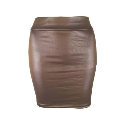 Leather Short High Waist Skirt