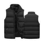 Mens  Jacket Warm Sleeveless Zipper Coat Autumn Stand-up Collar Casual Brand Clothing