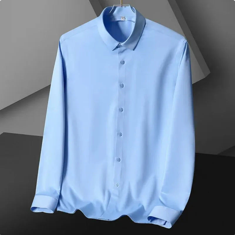 Men's Shirt Long Sleeve Casual Suit White Shirt