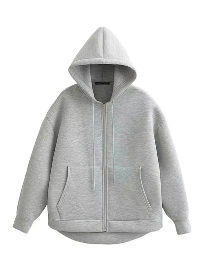 Women Jacket With Hood Long Sleeve